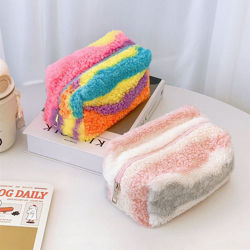 Wholesale Gradient Color Plush Pencil Case