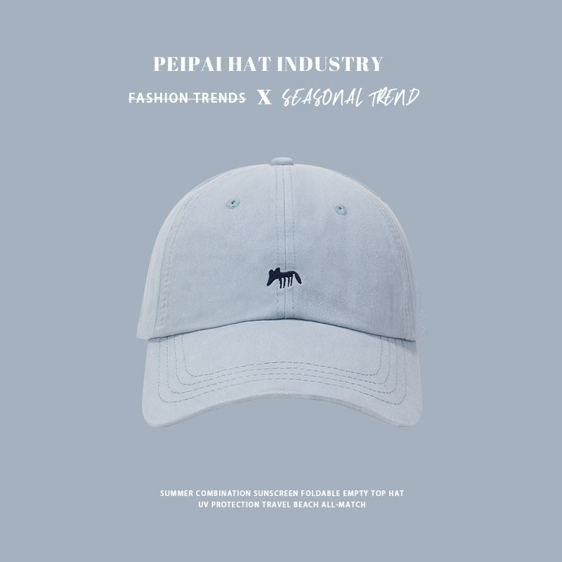 Wholesale Fox Grape Purple Baseball Cap Women's Embroidered Cute Wide-brimmed Sunshade Cap Unisex for Men and Women