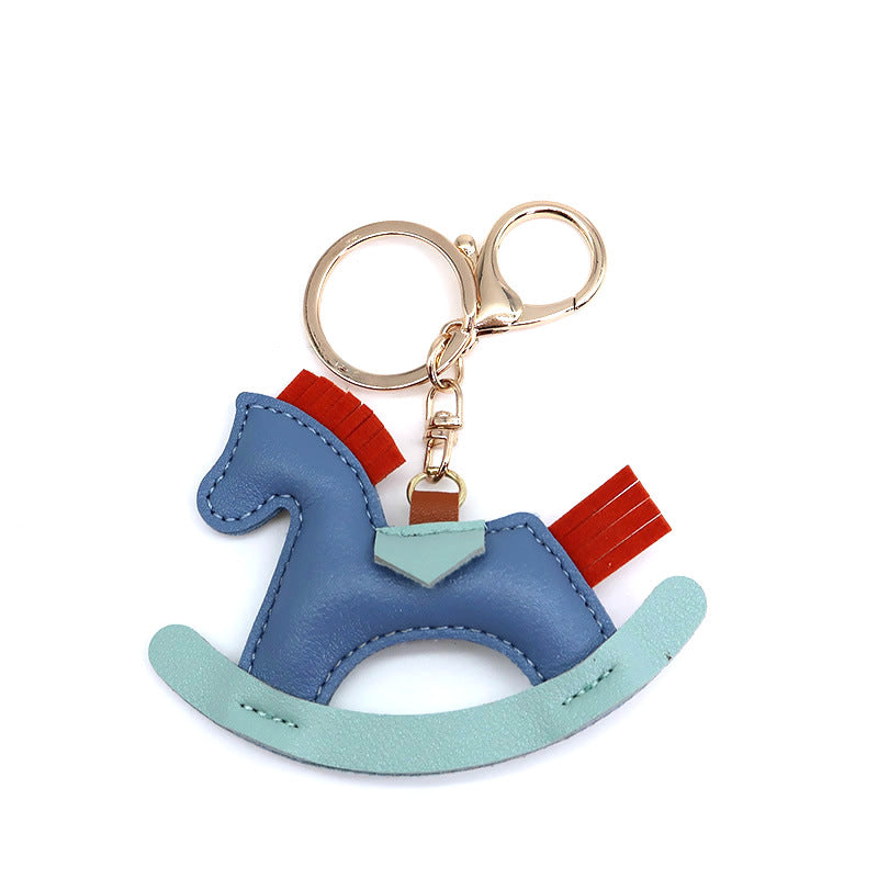 Wholesale Handmade Green Horse Bags Hanging Pieces Artificial Leather Keychains