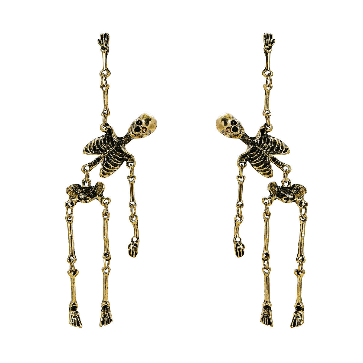Wholesale Zinc Alloy Rhinestone Pumpkin Skull Earrings Gothic  Party Fashion Accessory For Boutique Resale