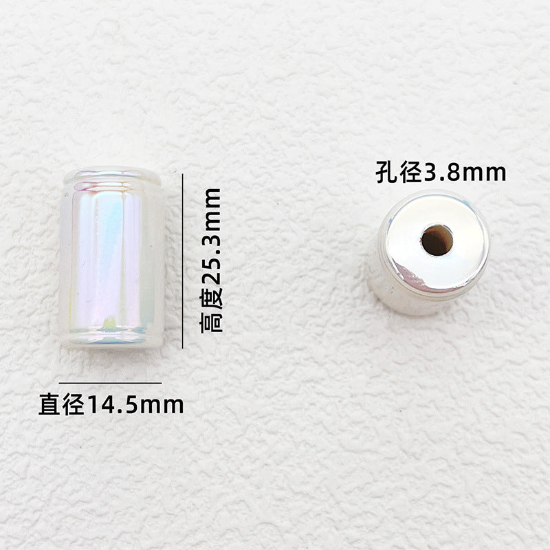 Wholesale Cylindrical Straight Hole Beads Special Shaped UV Plated Acrylic Beads