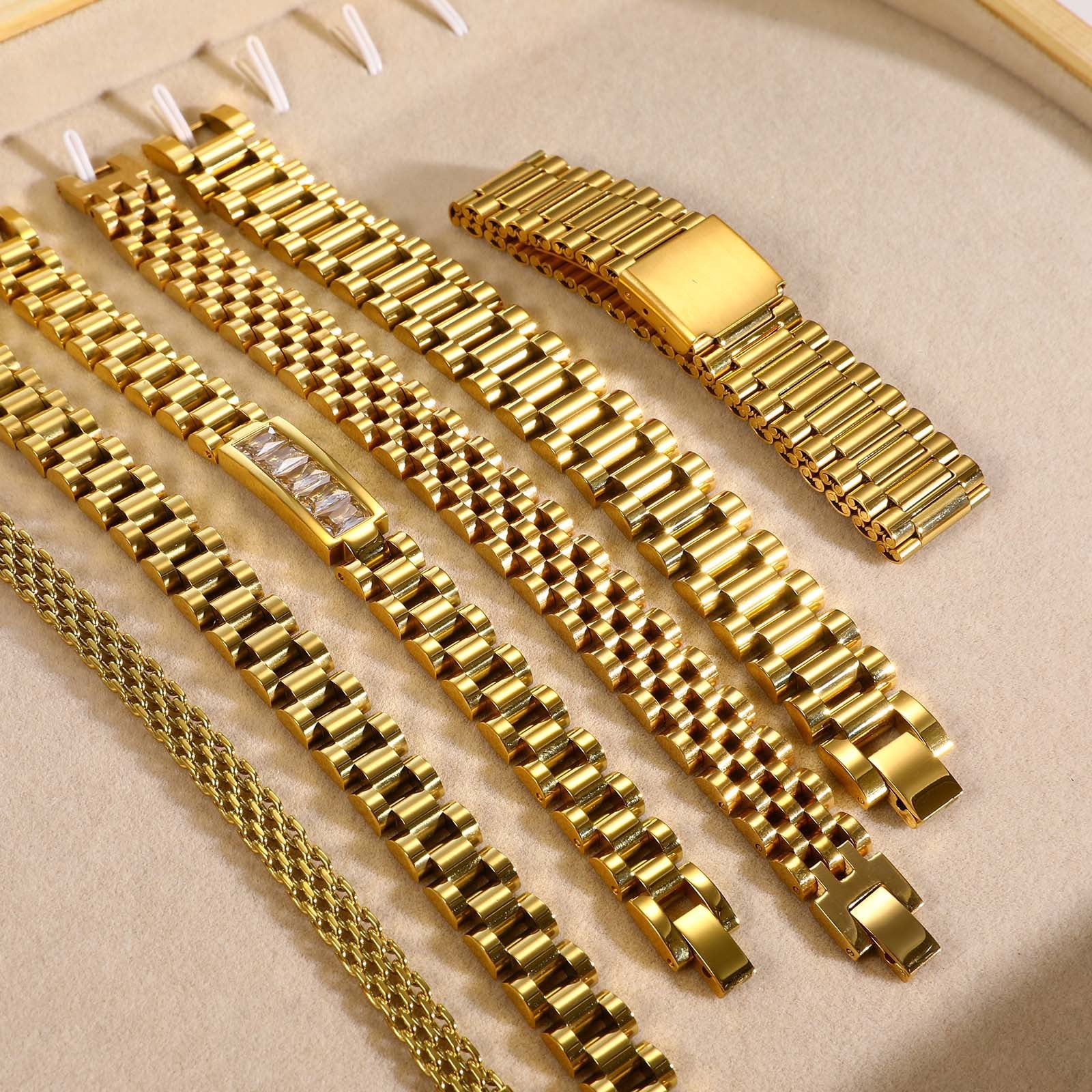 Wholesale Stainless Steel Zircon Watch Strap Bracelet