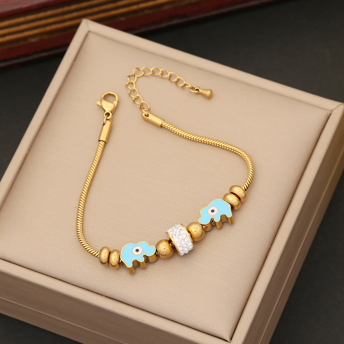 Wholesale Eye Vintage Elephant Stainless Steel Bracelet