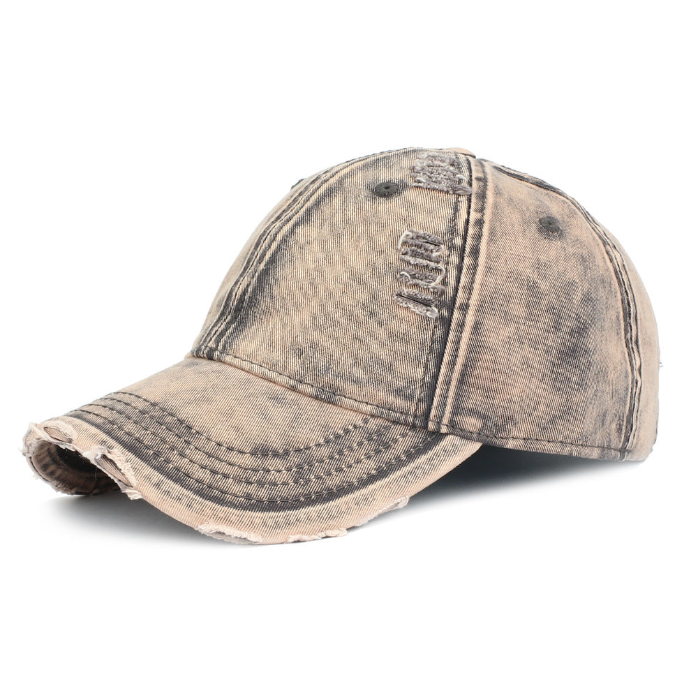 Wholesale Denim Worn Hole Sunshade Cotton Baseball Cap