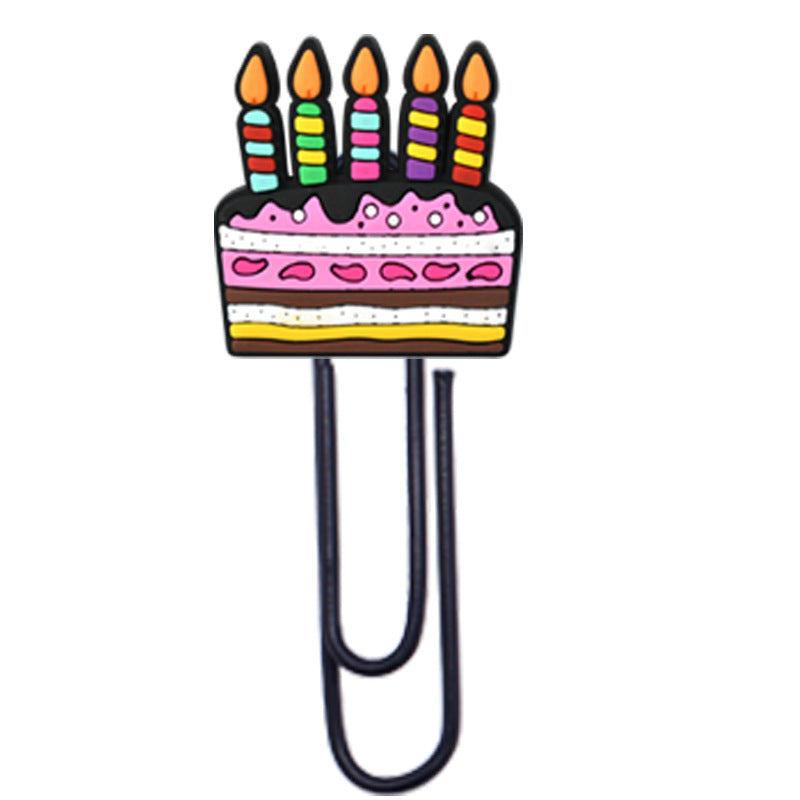 Wholesale Random 50pcs Birthday Cake Paper Clip Bookmark