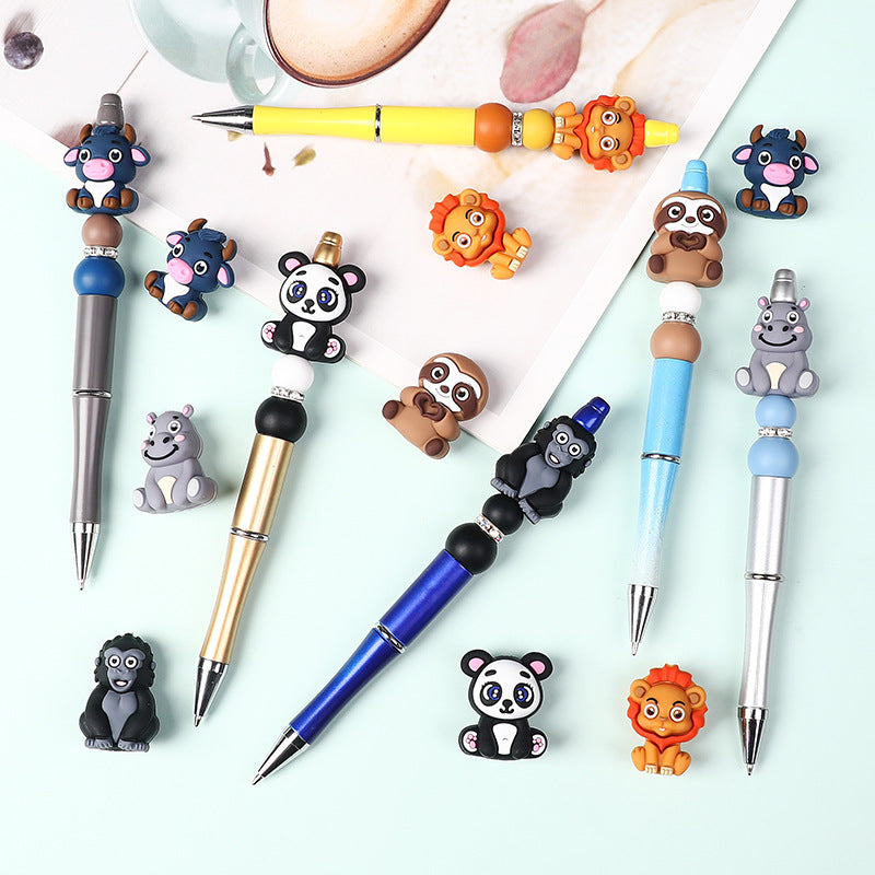 Wholesale 20pcs  Cartoon animal silicone beads  3D Focal Beads