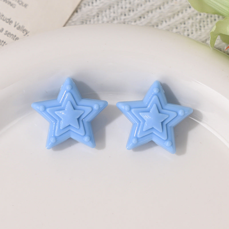 Wholesale 10pcs/pack Candy Color Five-Pointed Star DIY Mobile Acrylic Beads