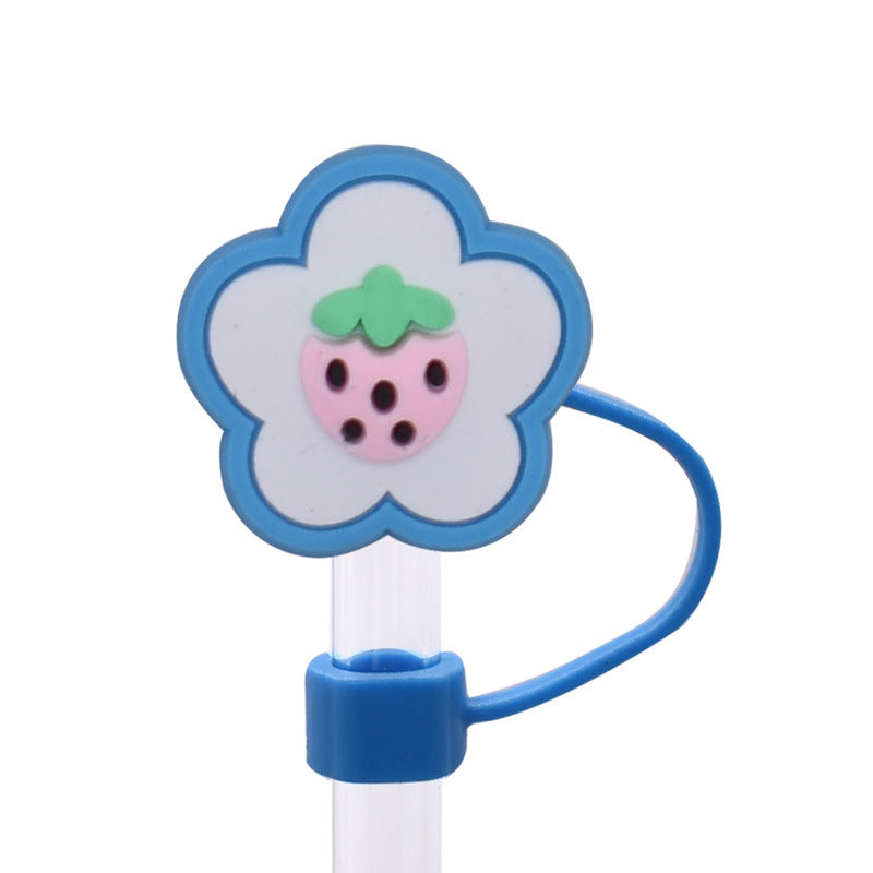 Wholesale  Random 100pcs/pack   Cute food internet celebrity straw cover  Straw Tube Cap