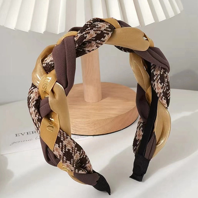 Wholesale Fried Dough Twists Braid Women's New Simple Versatile Vintage Fabric Headband