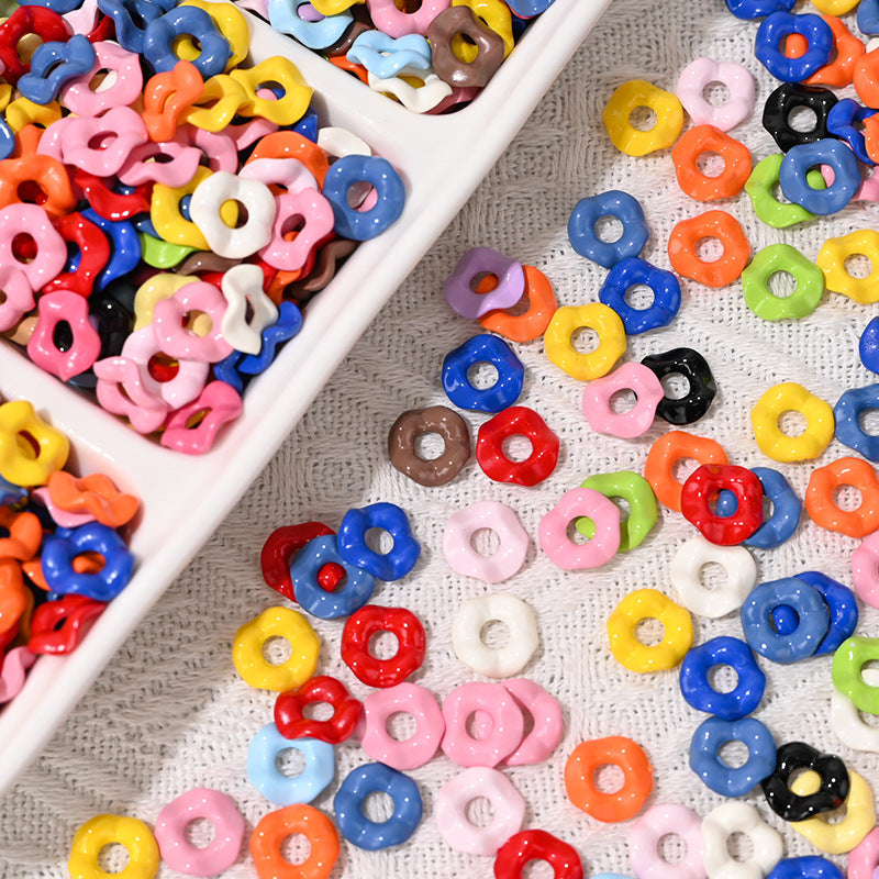 Wholesale 10pcs/pack Cute paint texture lace wave stacking small spacer beads