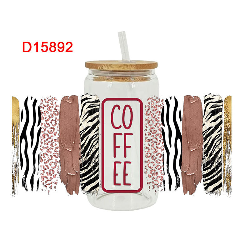 Wholesale Colored Coffee Series 16oz Cup UV DTF Wraps