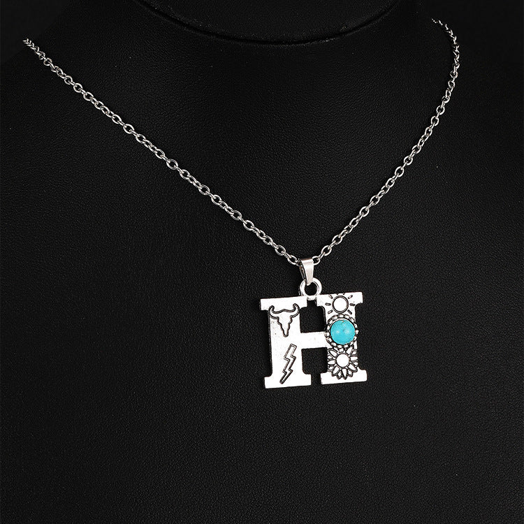 Wholesale Bohemian style English letter necklace