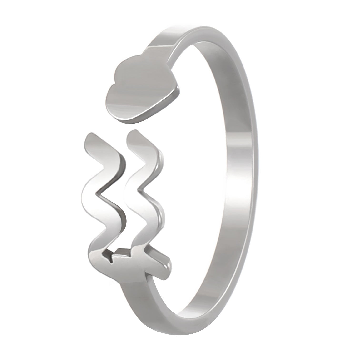 Wholesale Twelve constellation ring three-dimensional heart opening adjustable ring