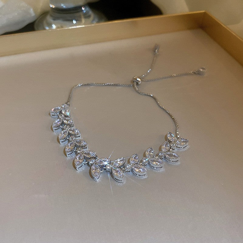 Wholesale Zircon Love Heart Adjustable Bracelet