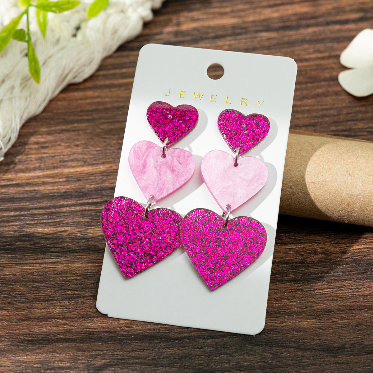 Wholesale Valentine' s Day Love Bow  Acrylic Earrings