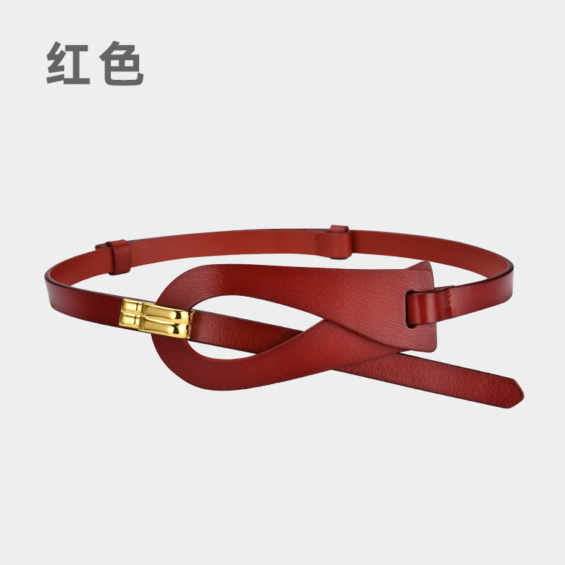 Wholesale Two-layer Cowhide Belt with No Holes for Adjustment and Outer Decoration