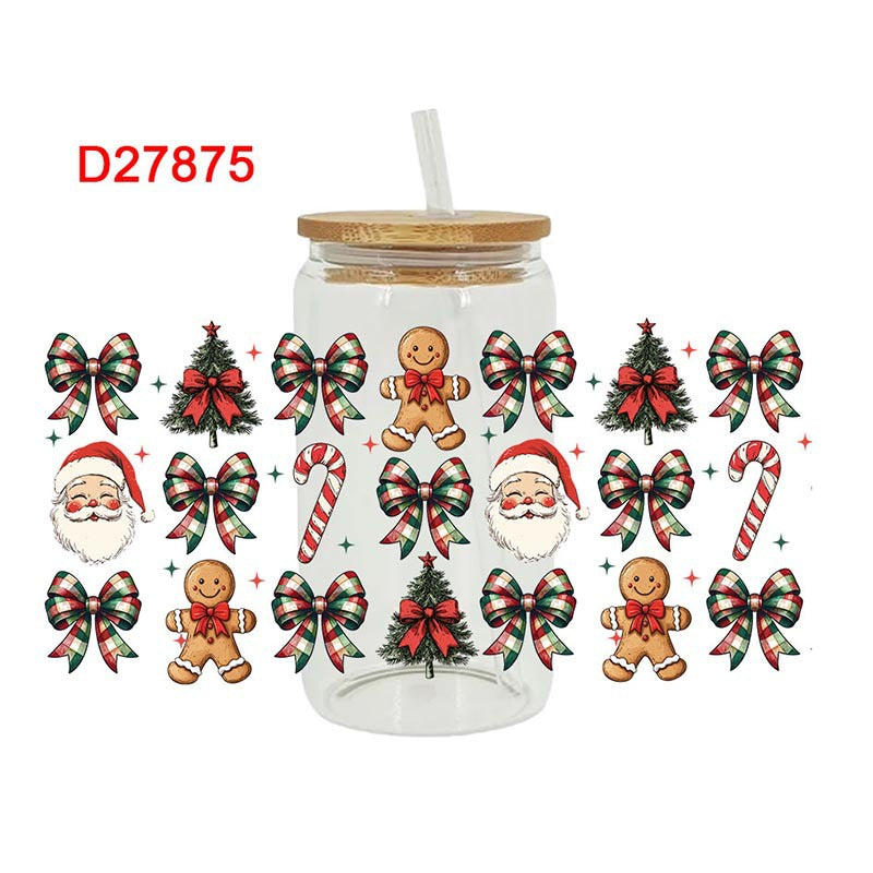 Wholesale Uv Transfer Sticker Tree Glass Cup Crystal Sticker 16oz Cup UV DTF Wraps