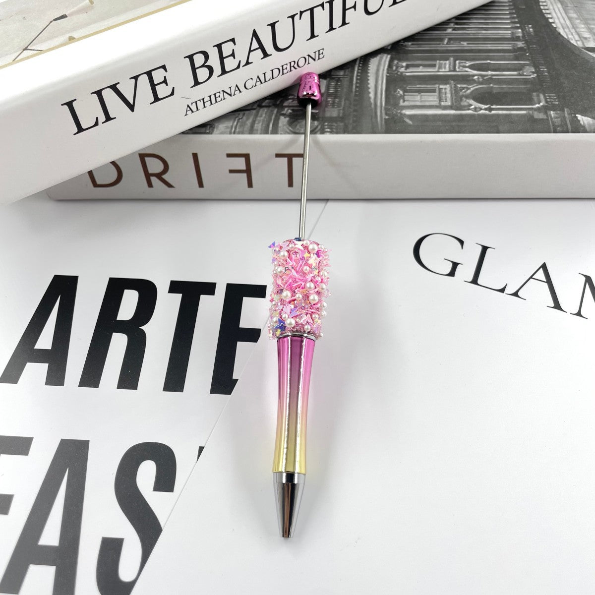 Wholesale 10pcs  DIY sequin electroplating bead pen handmade resin patch