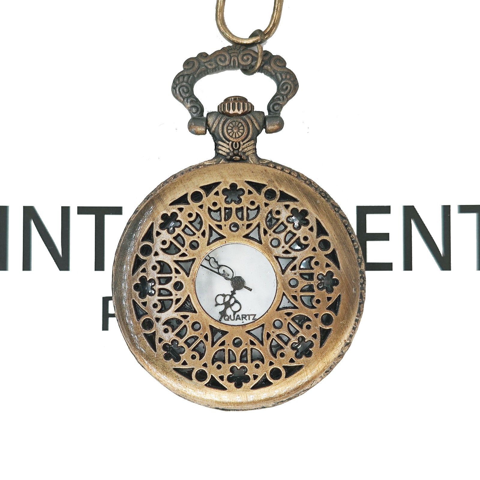 Wholesale Hollow out retro flip quartz pocket watch