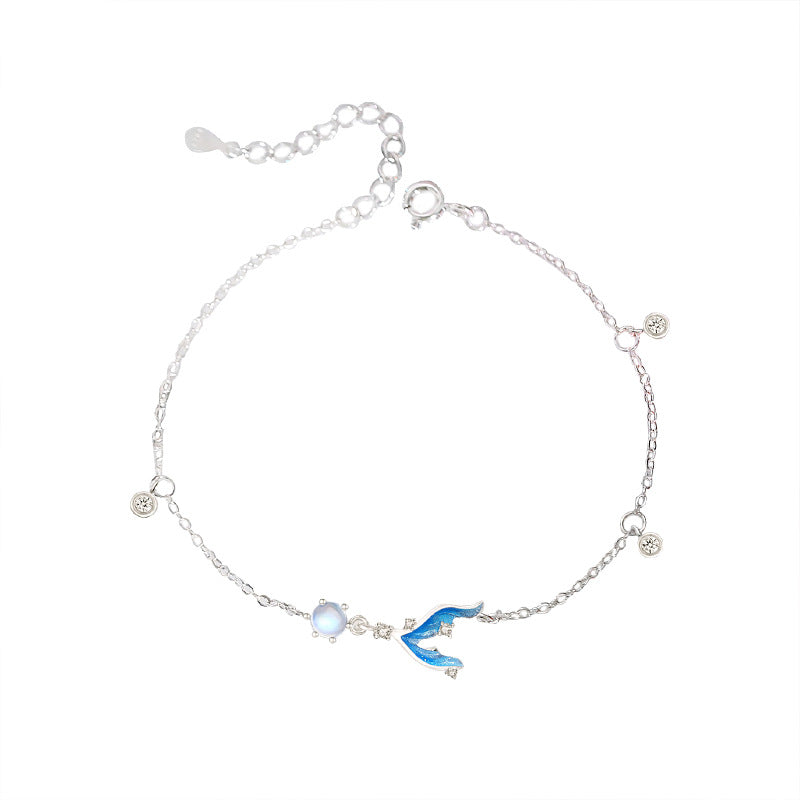 Wholesale Sterling Silver Mermaid Tail Moonstone Bracelet