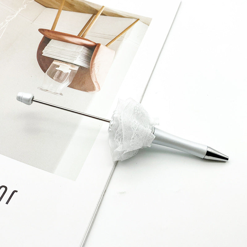 wholesale beadable pens DIY heavy bead pen mesh pearl bead pen