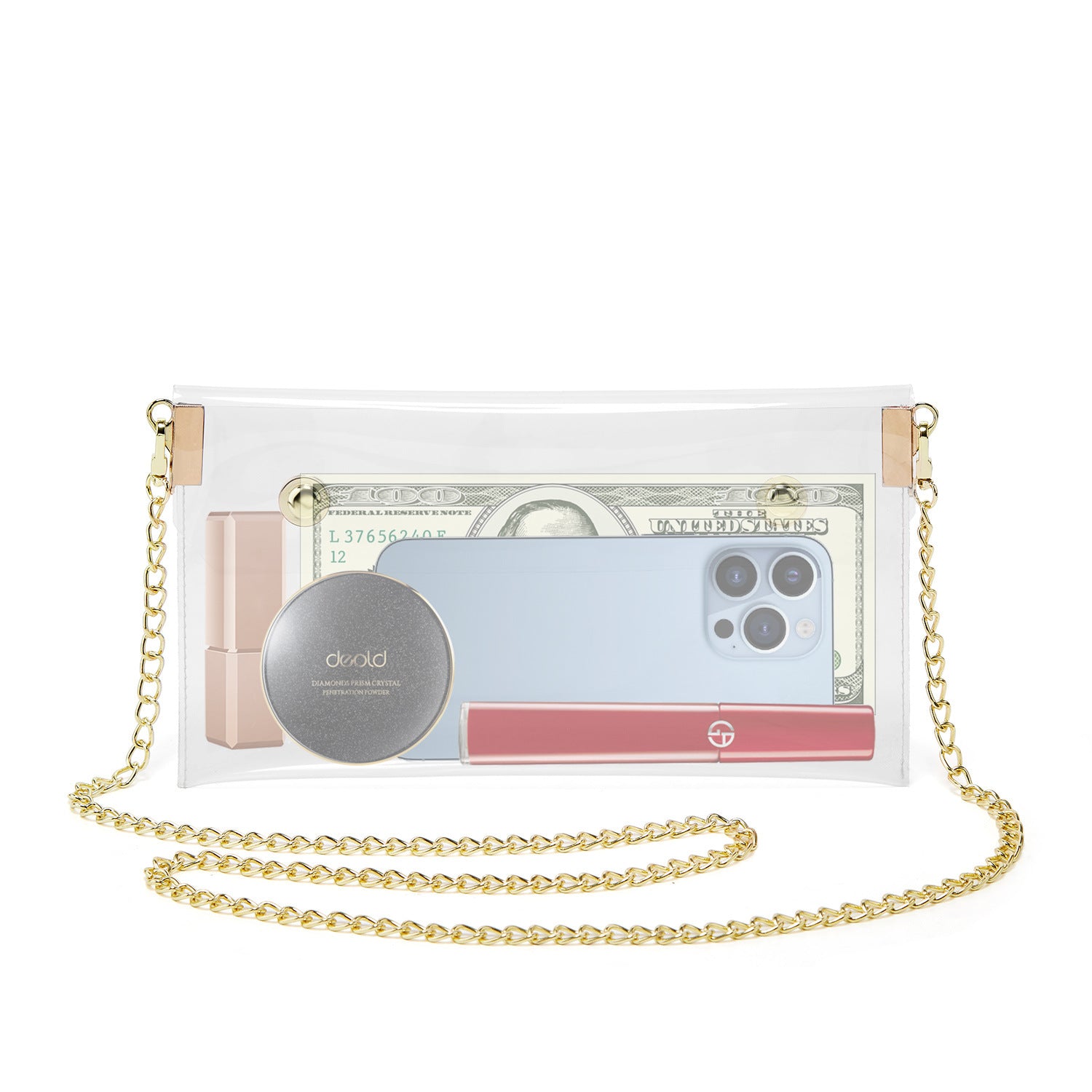 Wholesale Transparent TPU Bag Chain Crossbody Shoulder Bag Envelope Bag