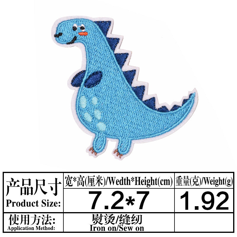 Wholesale Dinosaur Baby Patches Set Cartoon Iron On Embroidery Cloth Patches For Clothing Fashion Accessory For Boutique Resale Gift