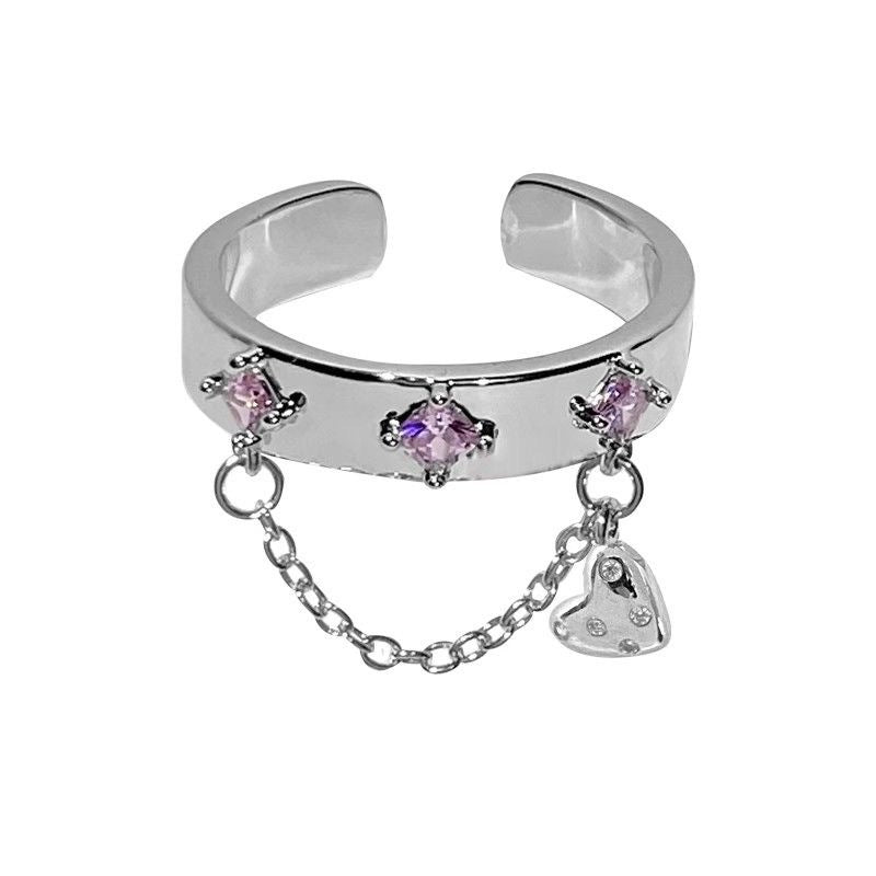 Wholesale Sweet Cool Chain Tassel Adjustable rings