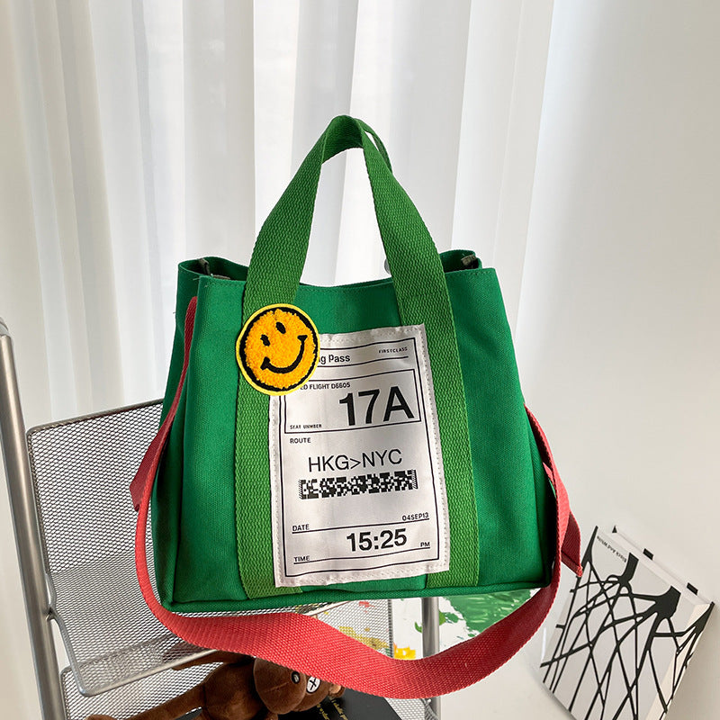 Wholesale Cute One-shoulder Casual Candy-colored Canvas Bag