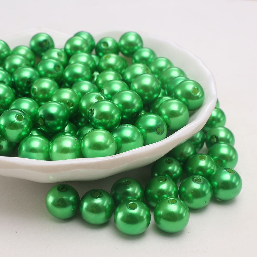 Wholesale 6-30MM Dark Green ABS Imitation Pearl Loose Beads