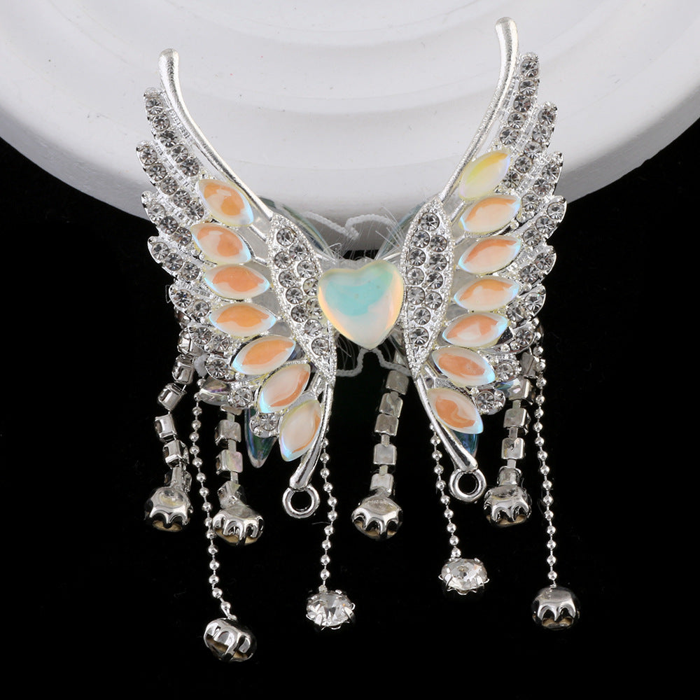 Wholesale 2pcs Heavy Industries Pearl Tassel Butterfly Diamond Ball Can Thread Straight Hole Beads DIY Beads