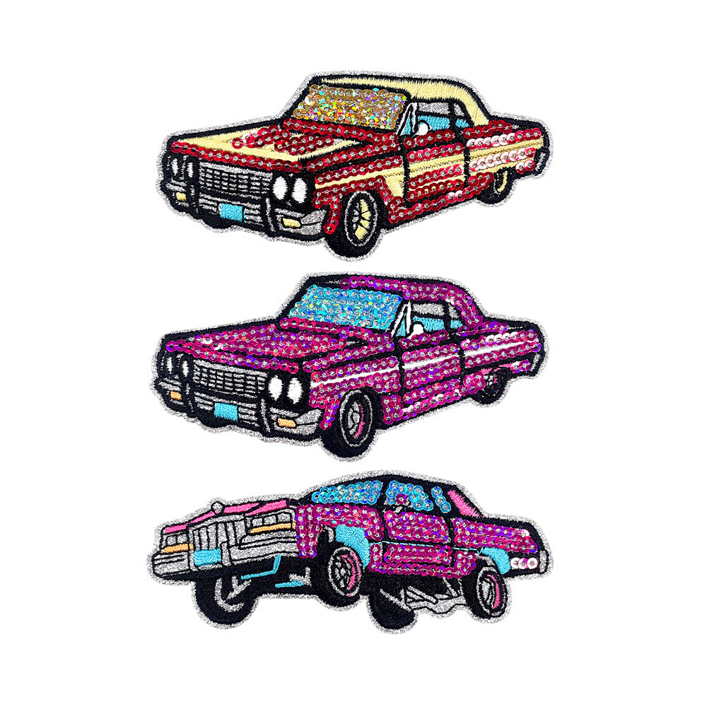 Wholesale Trendy Hawaiian Surf Truck Multicolor Sequin Embroidered Patch Iron On Back DIY Resale Accessory