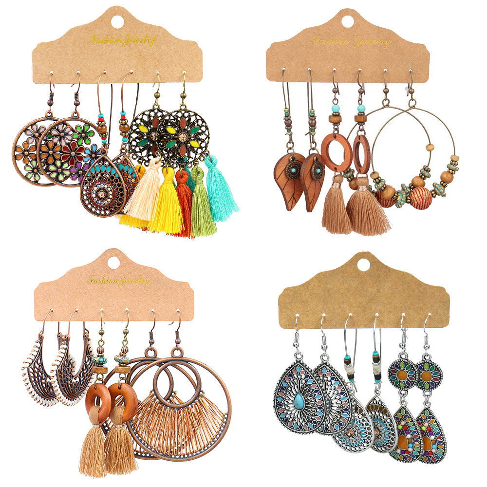 Wholesale Boho Vintage Long Tassel Earrings