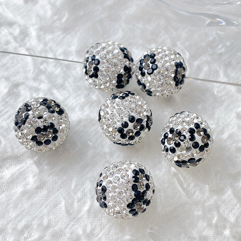 Wholesale Contrasting Black Pink and White Leopard Print Acrylic Diamond Beads