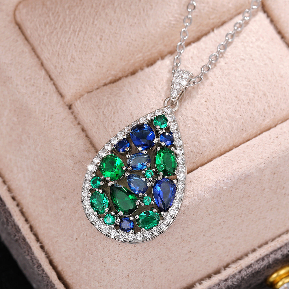 Wholesale Blue Green Gemstone Zircon Copper Earrings