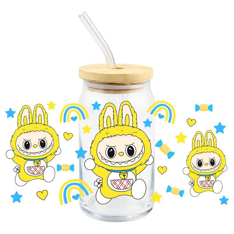 Wholesale 5pcs Colorful cute cartoon 16oz Cup UV DTF Wraps