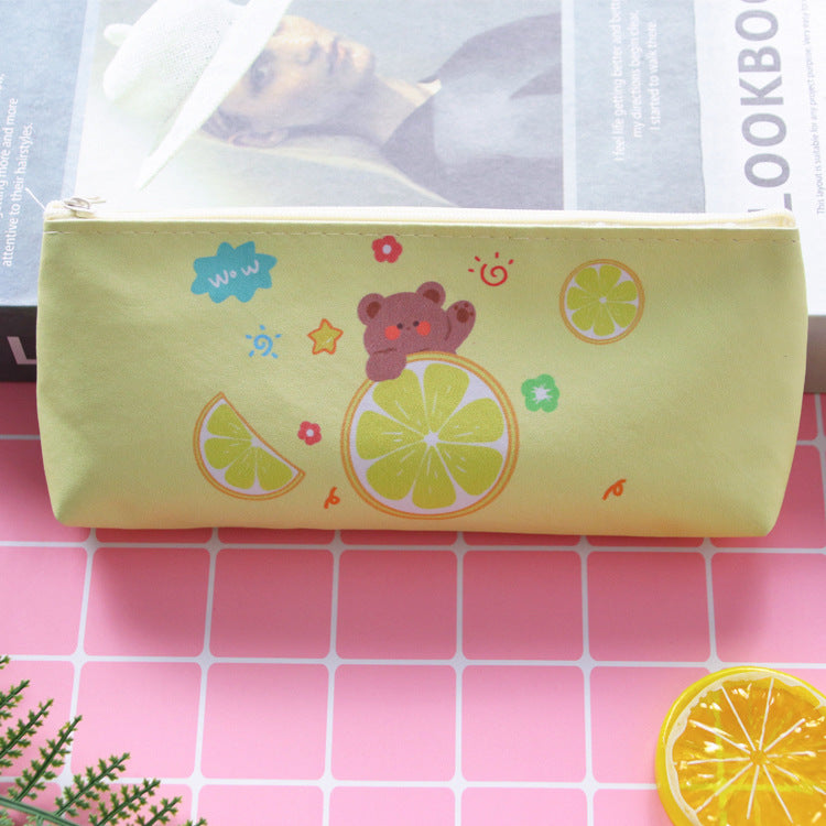 Wholesale Creative PU Leather Pencil Case Cartoon Bear Rabbit Pencil Case