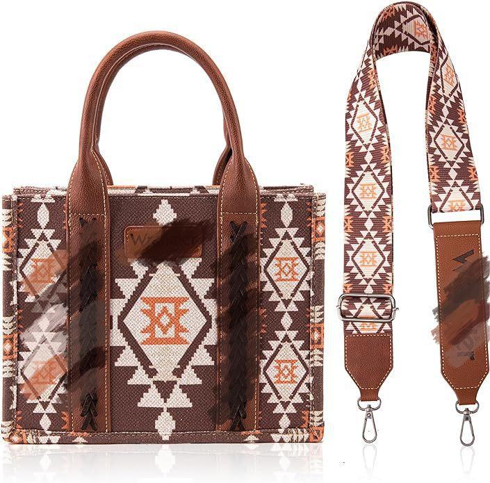 Wholesale Bohemian Canvas Single Shoulder Diagonal Cross Bag Vintage Aztec Ethnic Style Tote Bag