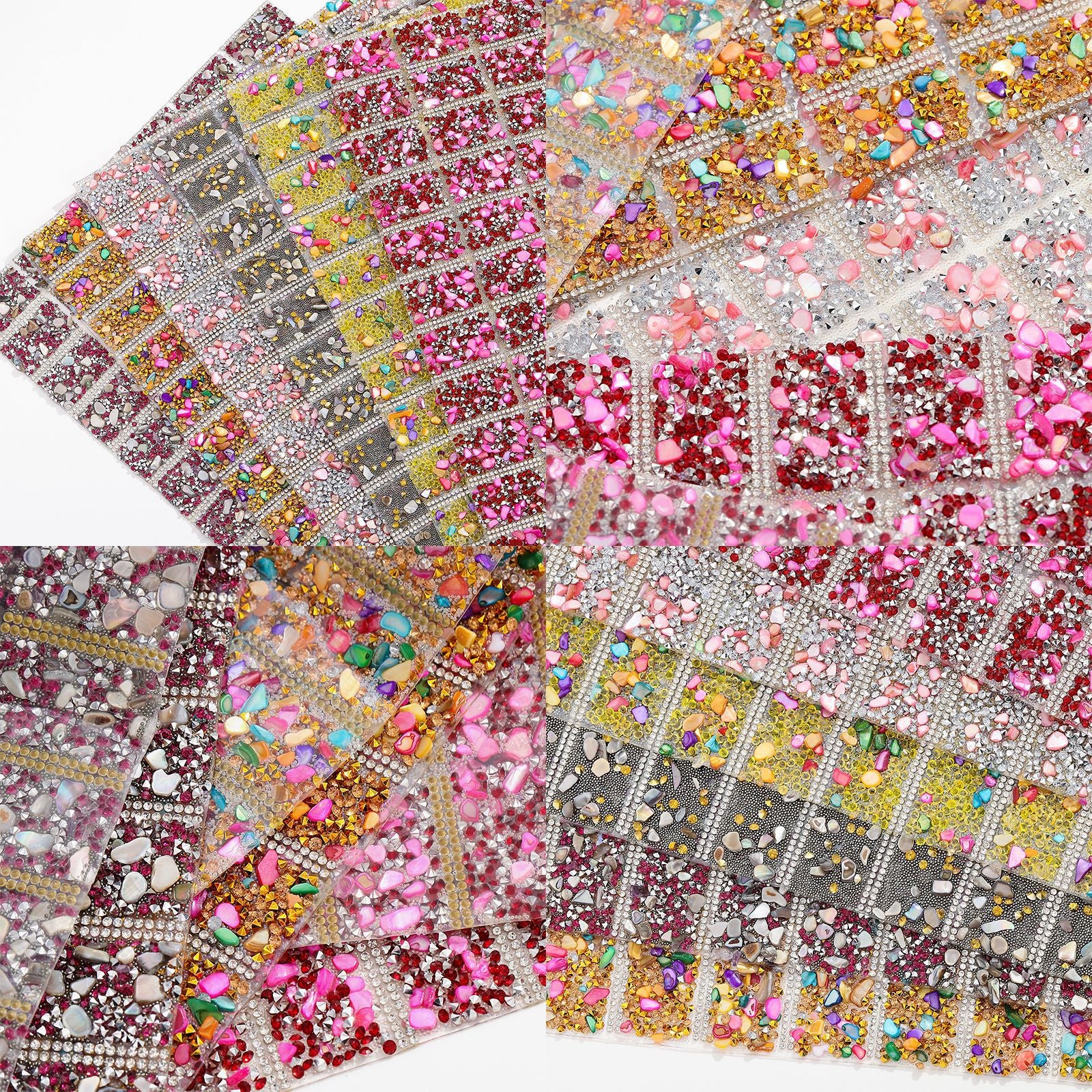 Wholesale Pointed bottom rhinestone with colored gravel hot melt adhesive double-sided square diamond piece Can Diy 84pcs Pens