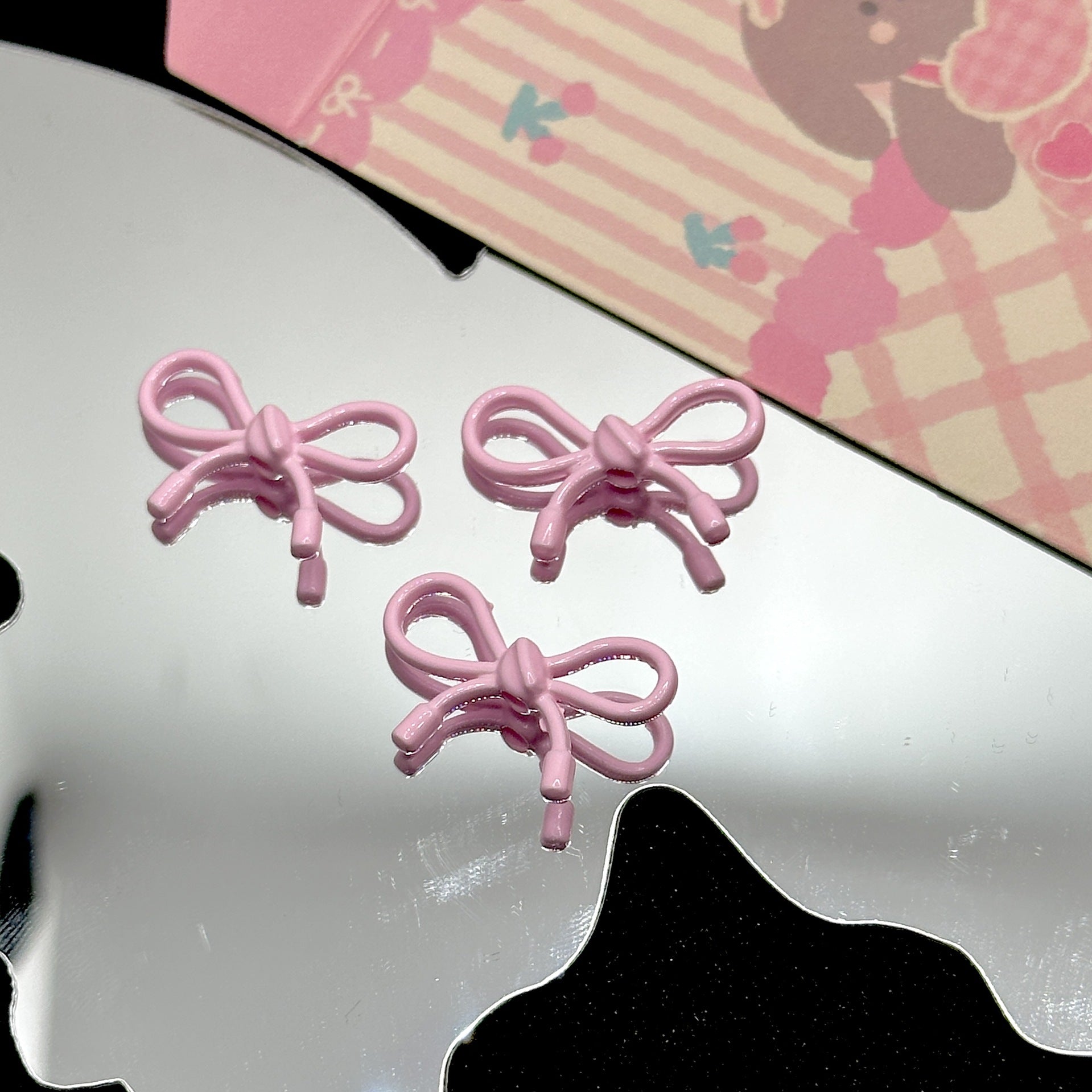 Wholesale 10pcs Cute Ins Alloy Cut Out Rope Bow Separated Beads DIY