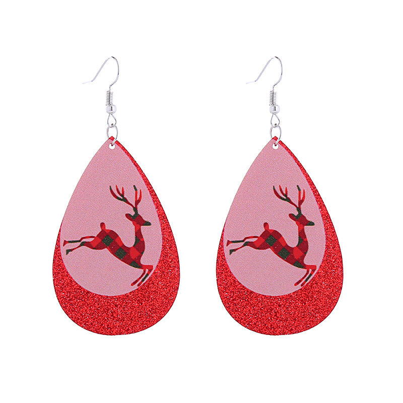 Wholesale Snowflake Elk Christmas Tree Acrylic Christmas Earrings