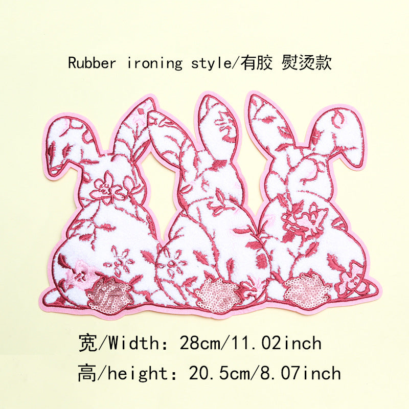 Wholesale Colorful Rabbit Cross Money Bag Embroidery DIY Patches