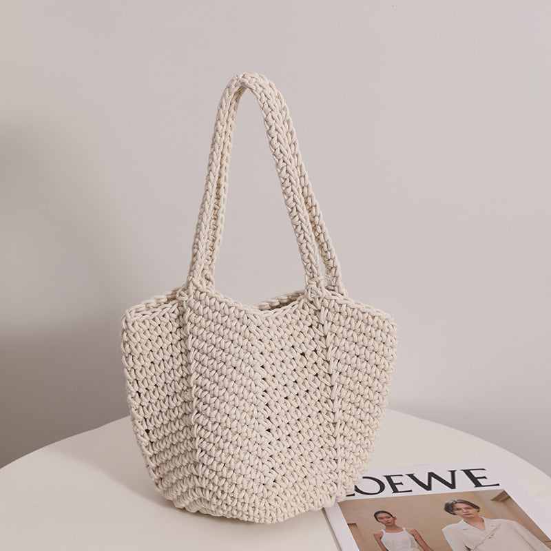 Wholesale Single Shoulder Crochet Vacation Beach Grass Woven Bags