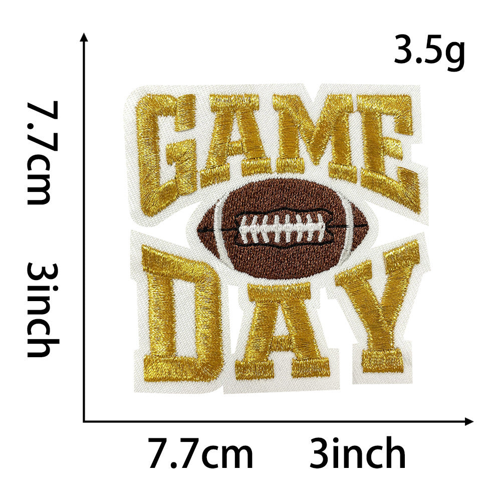 Wholesale Game Day Football Embroidery Patches 9 Styles DIY Iron On Decorative Accessory For Coats Bags