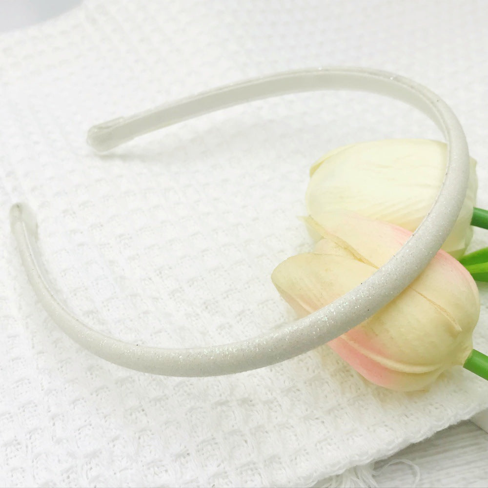 Wholesale Glitter powder retro temperament versatile transparent leather case 0.8cm headband