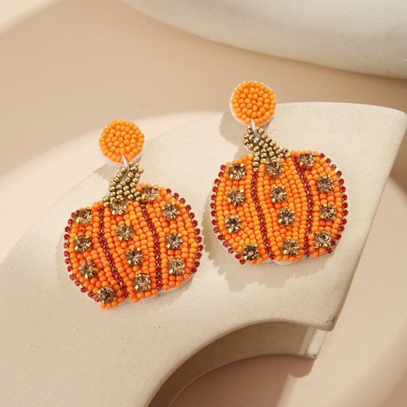 Wholesale Halloween fabric rice beads ethnic style earrings for women