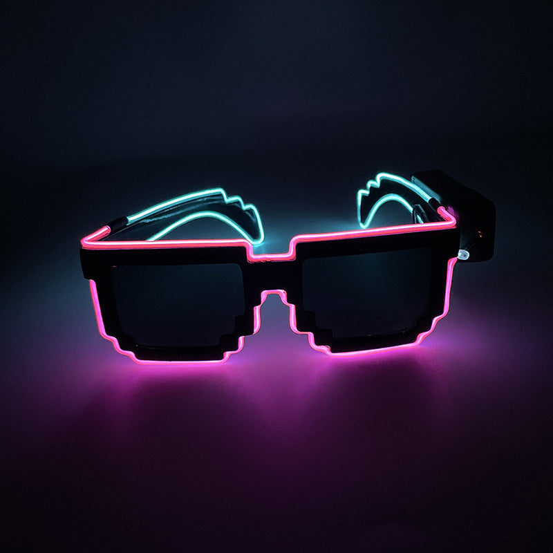 Wholesale LED wireless cool shiny mosaic luminous disco luminous sunglasses