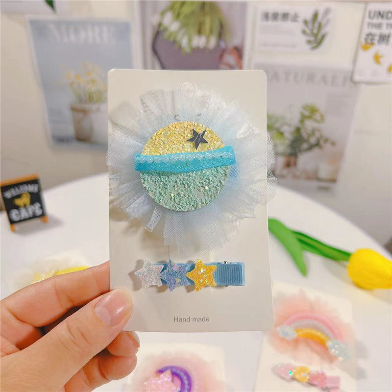 Wholesale Glitter Two-Piece Hair Cards for Girls