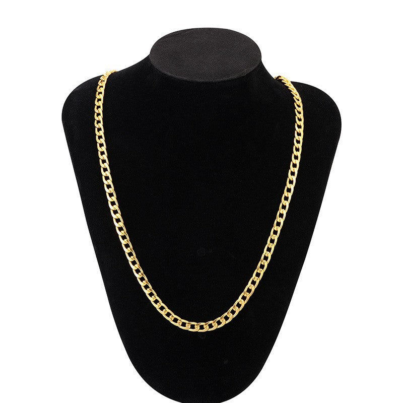 Wholesale Fashion Gold Plated 18K Gold Men's 6MM Sideways Necklaces