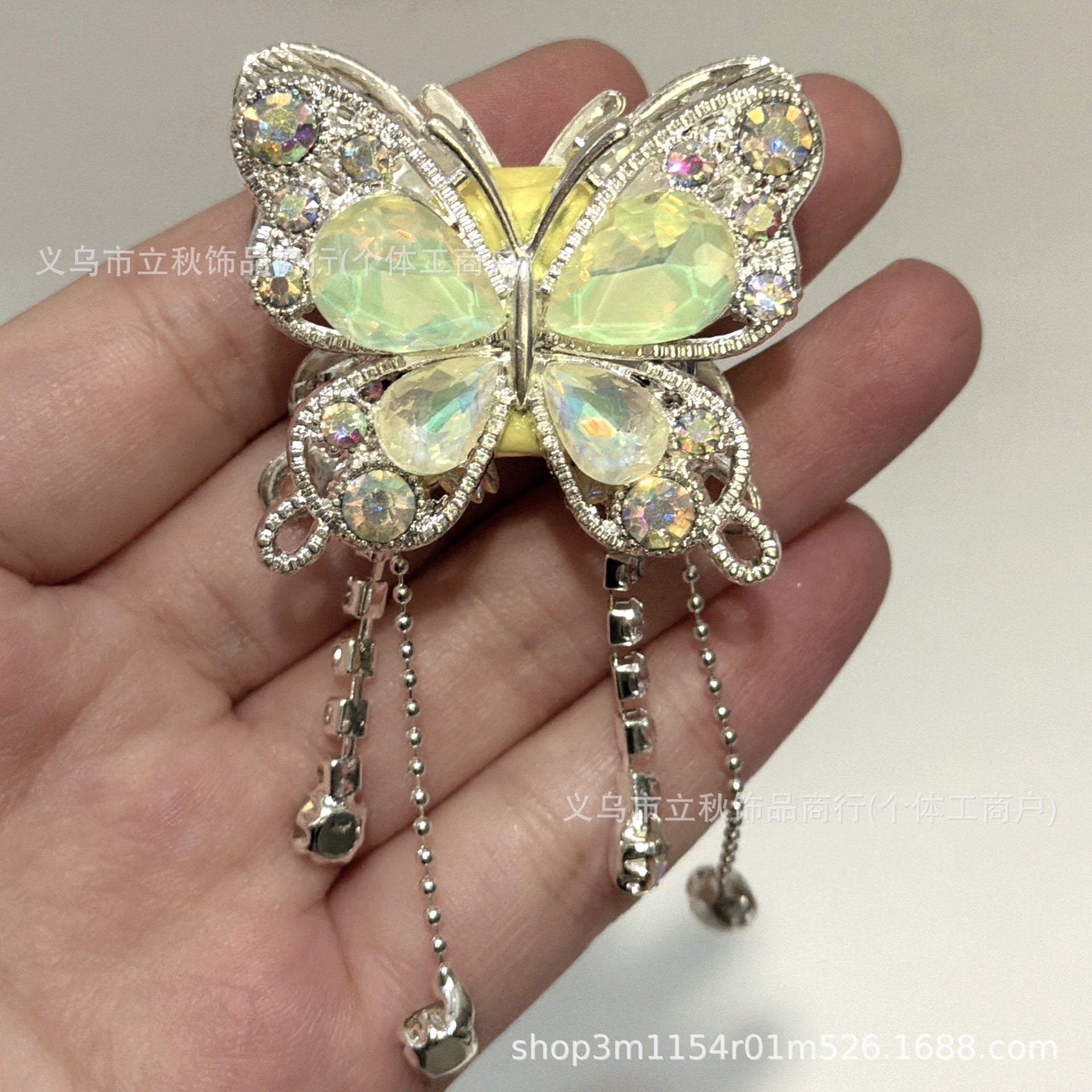 Wholesale 10pcs Soft ceramic three-dimensional butterfly crystal tassel beads
